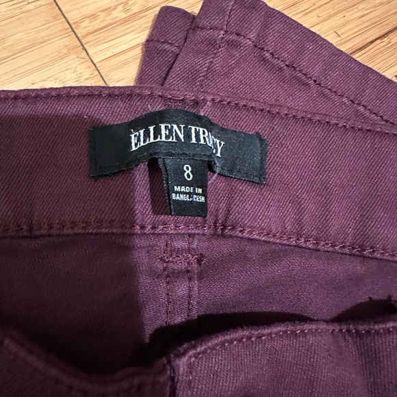 Ellen Tracy Wine Red Stretch Twill Boot Cut Pants Size 8 - Picture 4 of 12